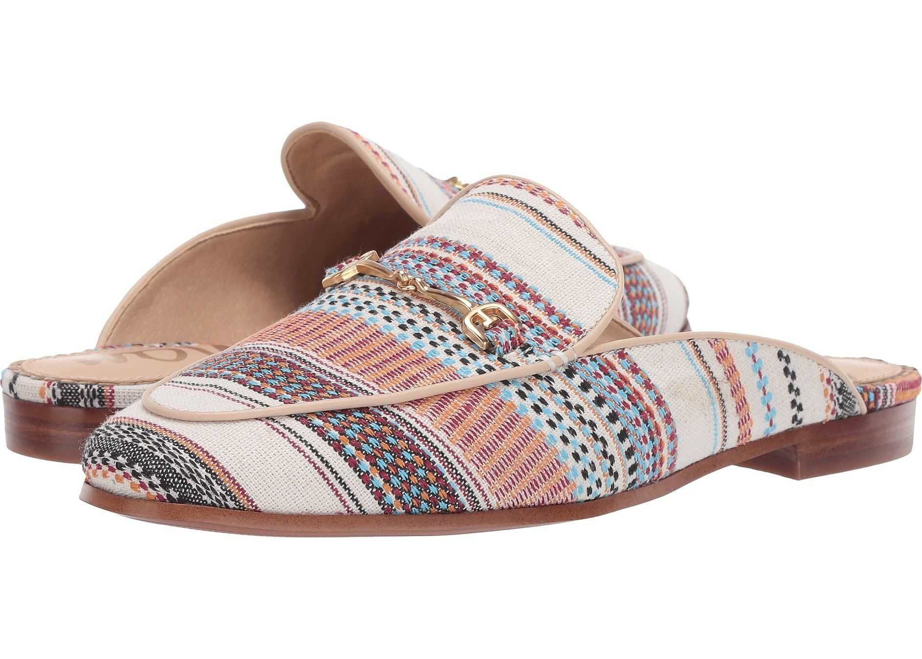 Sam Edelman Linnie Red Multi Pacific Woven Stripe Fabric
