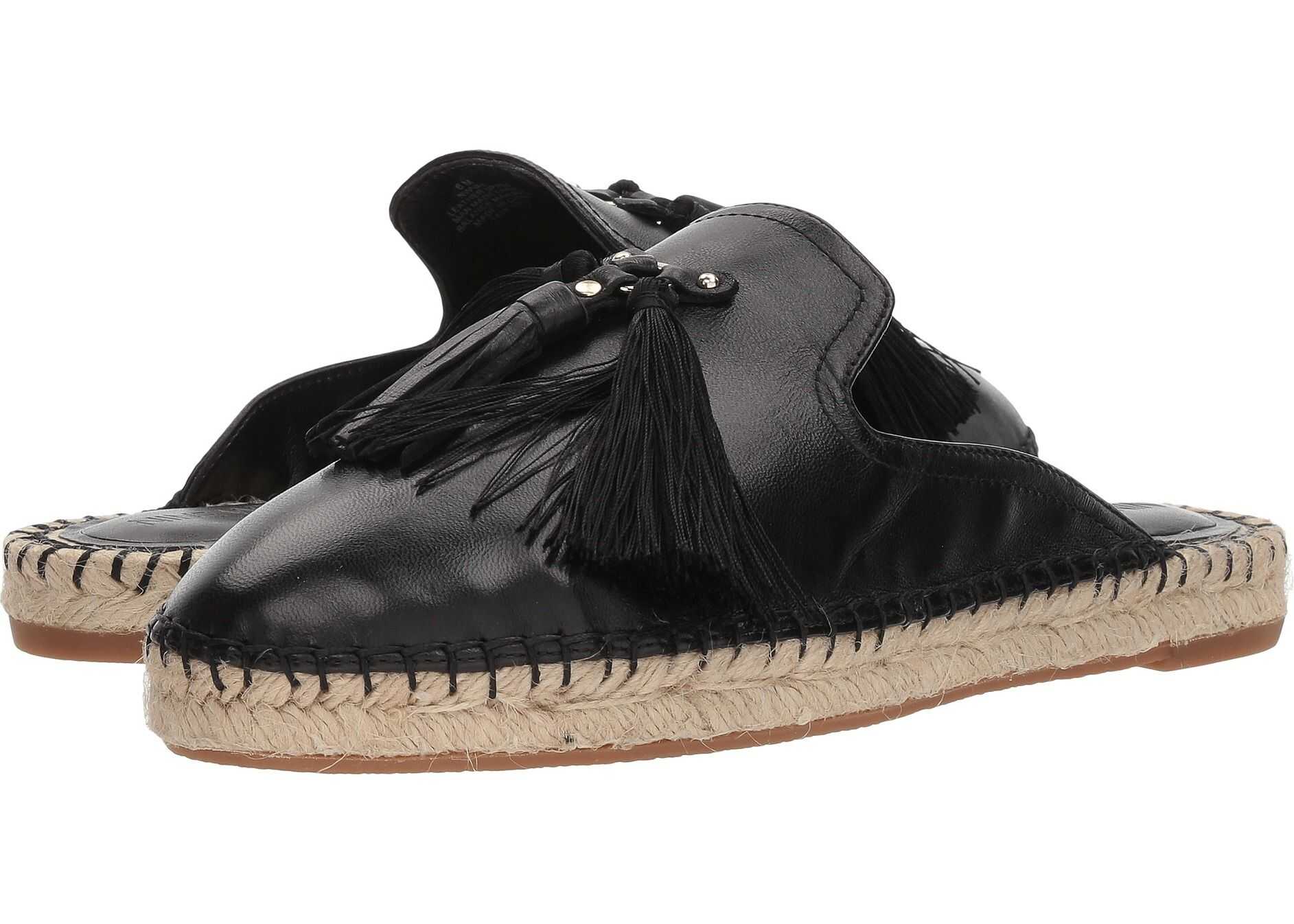 Nine West Val Espadrille Mule Black Leather