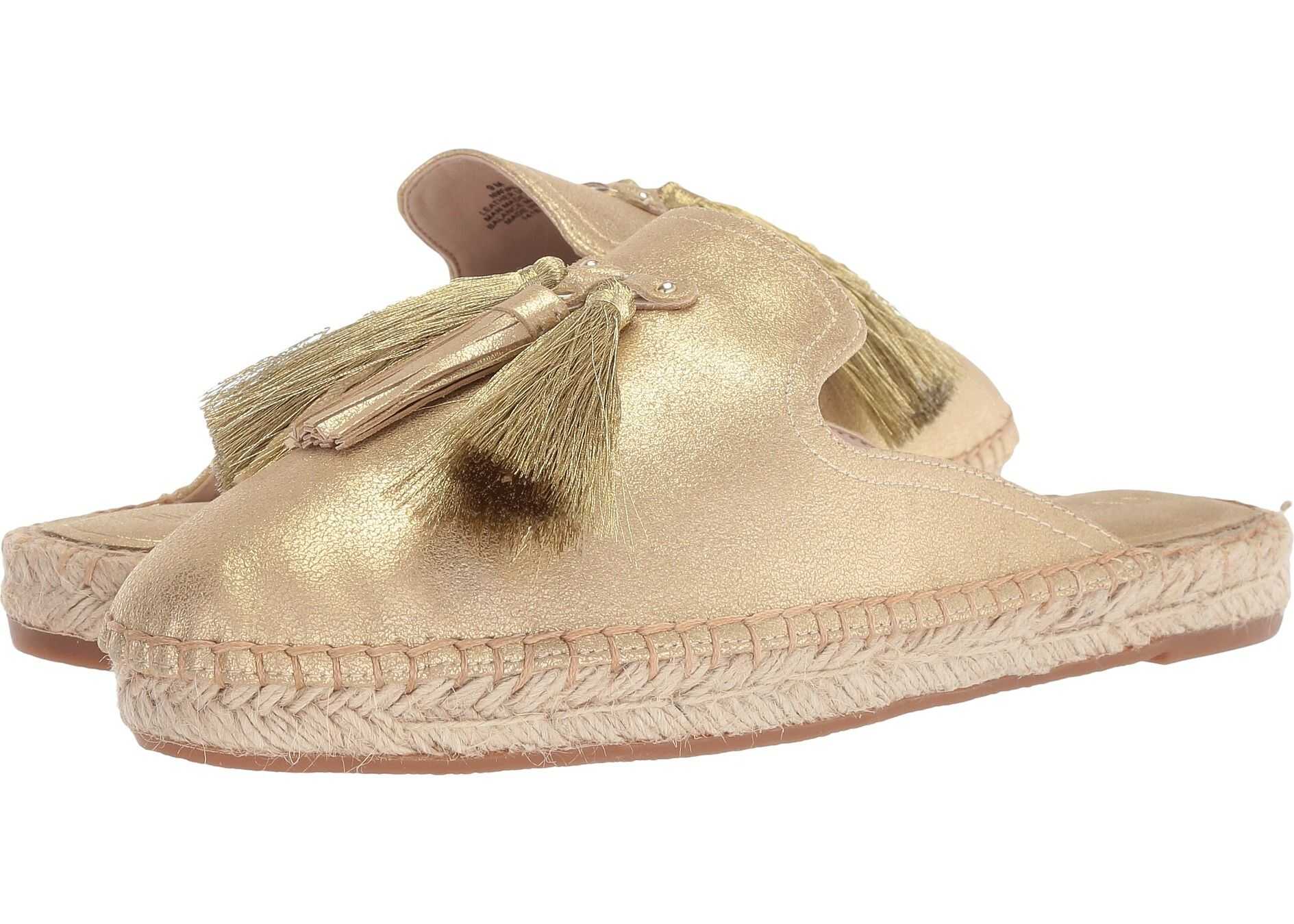 Nine West Val Espadrille Mule Light Gold Suede
