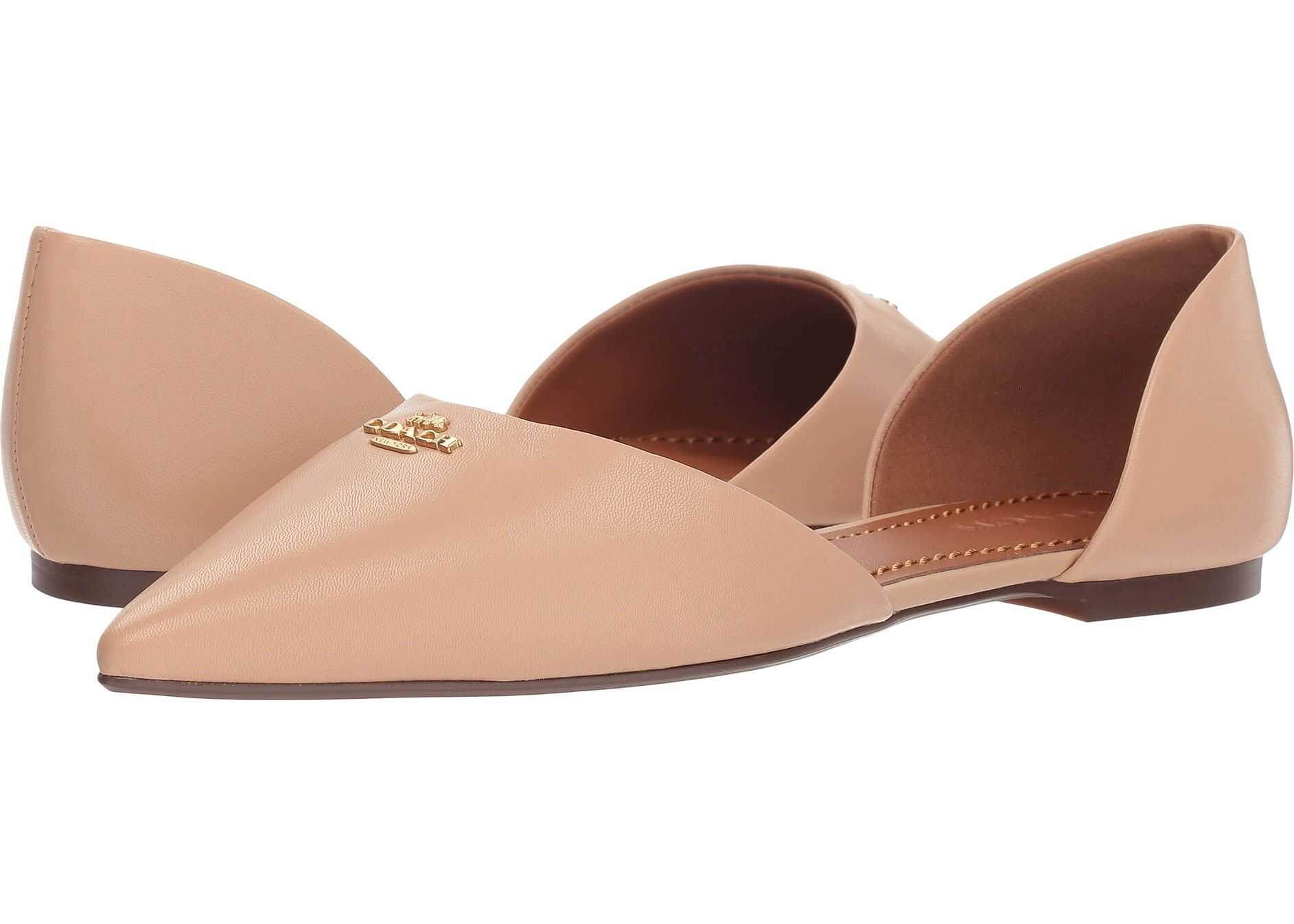Balerin COACH Leather Pointy Toe Flat Beechwood