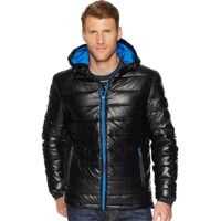 Geci de iarna Faux Leather Faux Down Jacket Barbati
