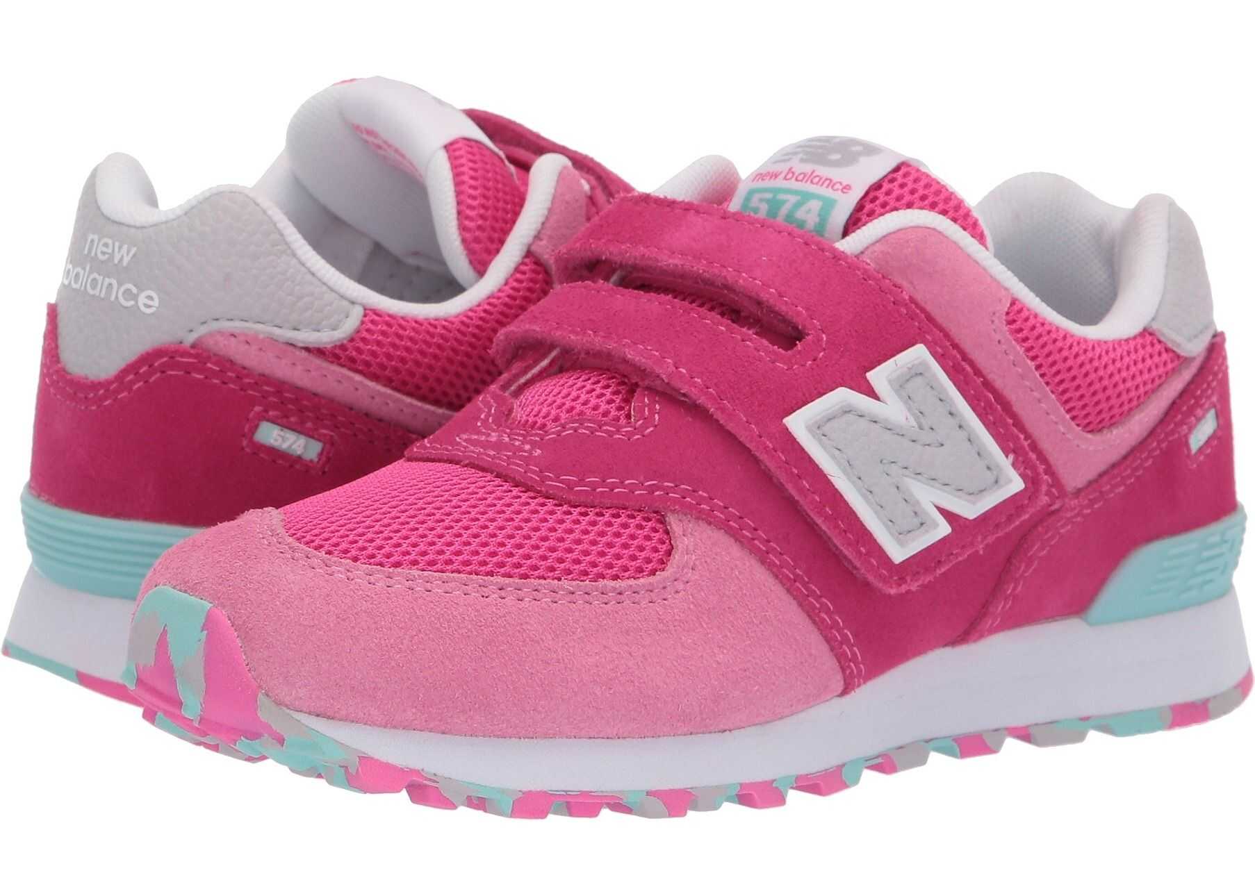 New Balance Kids YV574v1 (Little Kid/Big Kid) Peony/Peony Glo
