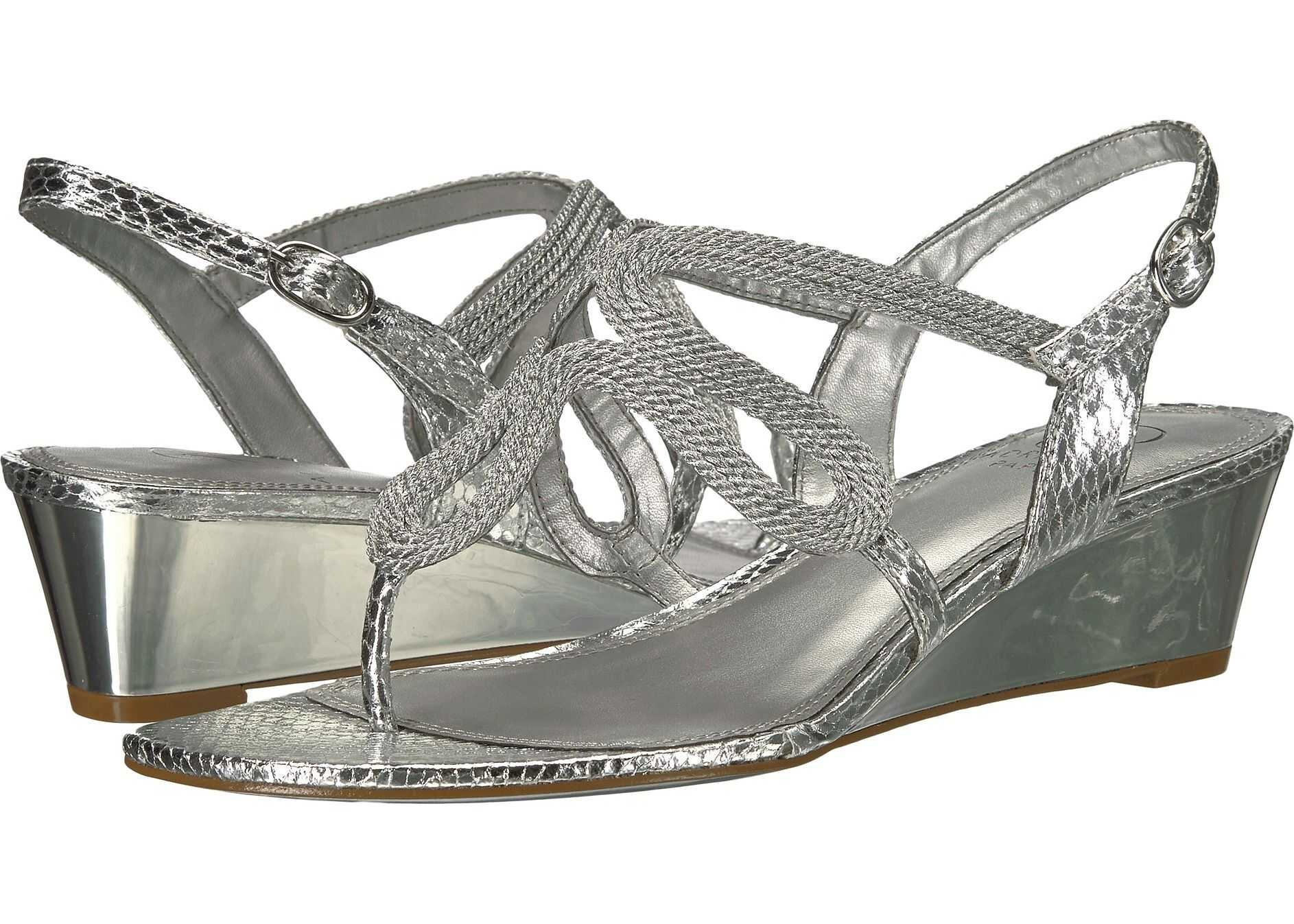 Sandala Adrianna Papell Cannes Silver Metallic Rope