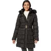 Geci de iarna 3/4 Long Hooded Puffer Femei