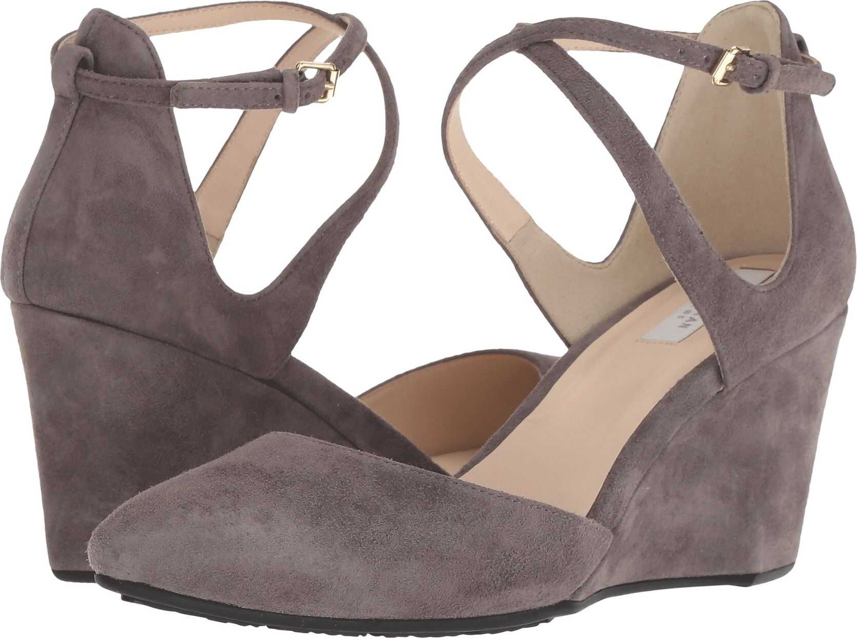 Cole Haan Lacey Wedge Ankle Strap 75mm Stormcloud Suede