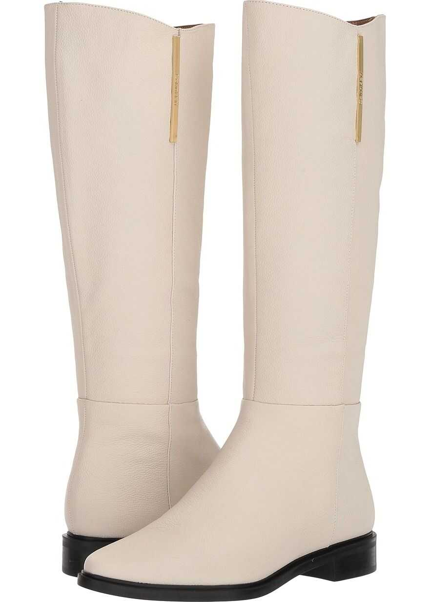 Cizma Calvin Klein Francine Soft White Pebbled Burnished Soft Nappa