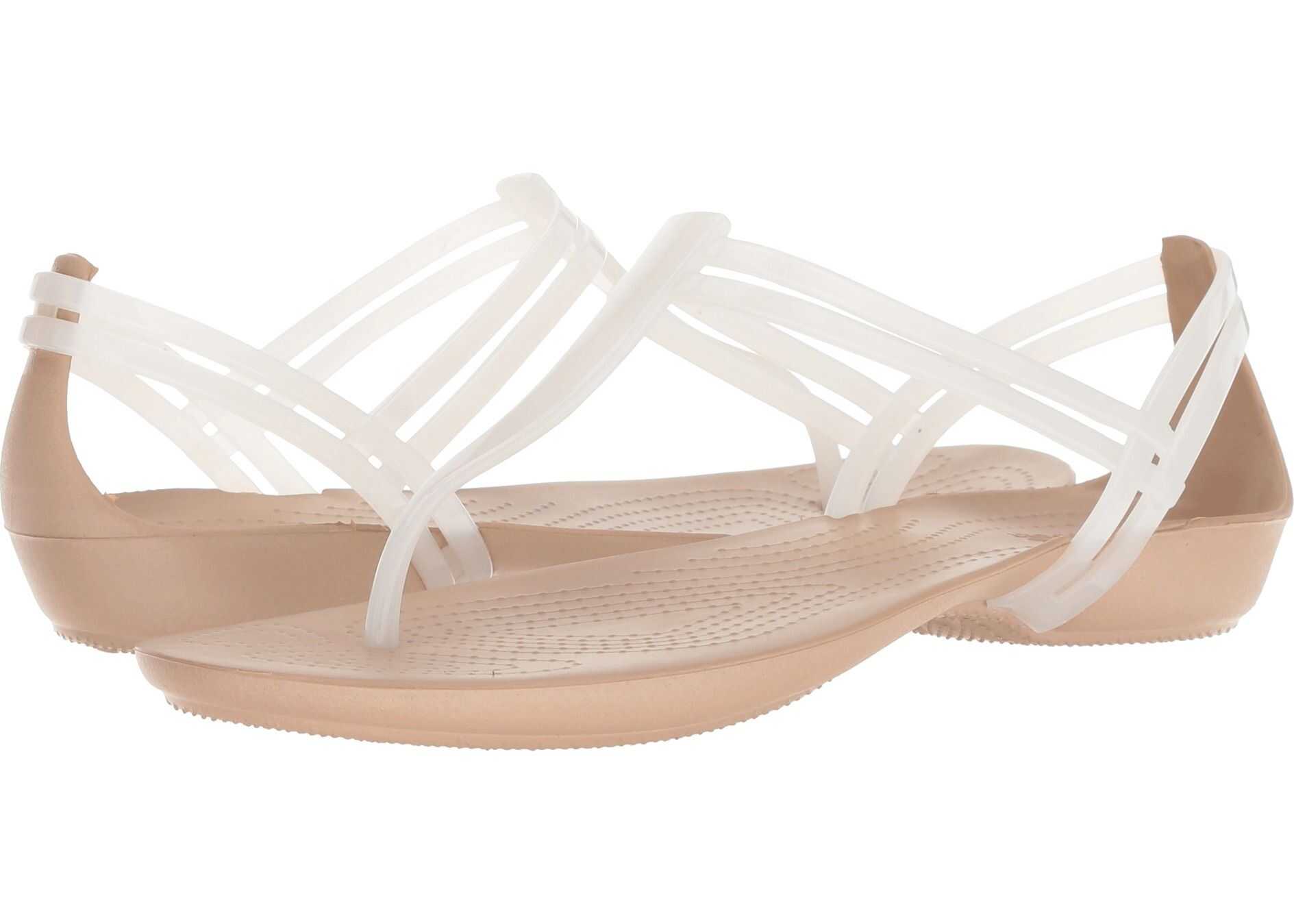 Crocs Isabella T-Strap Oyster/Gold
