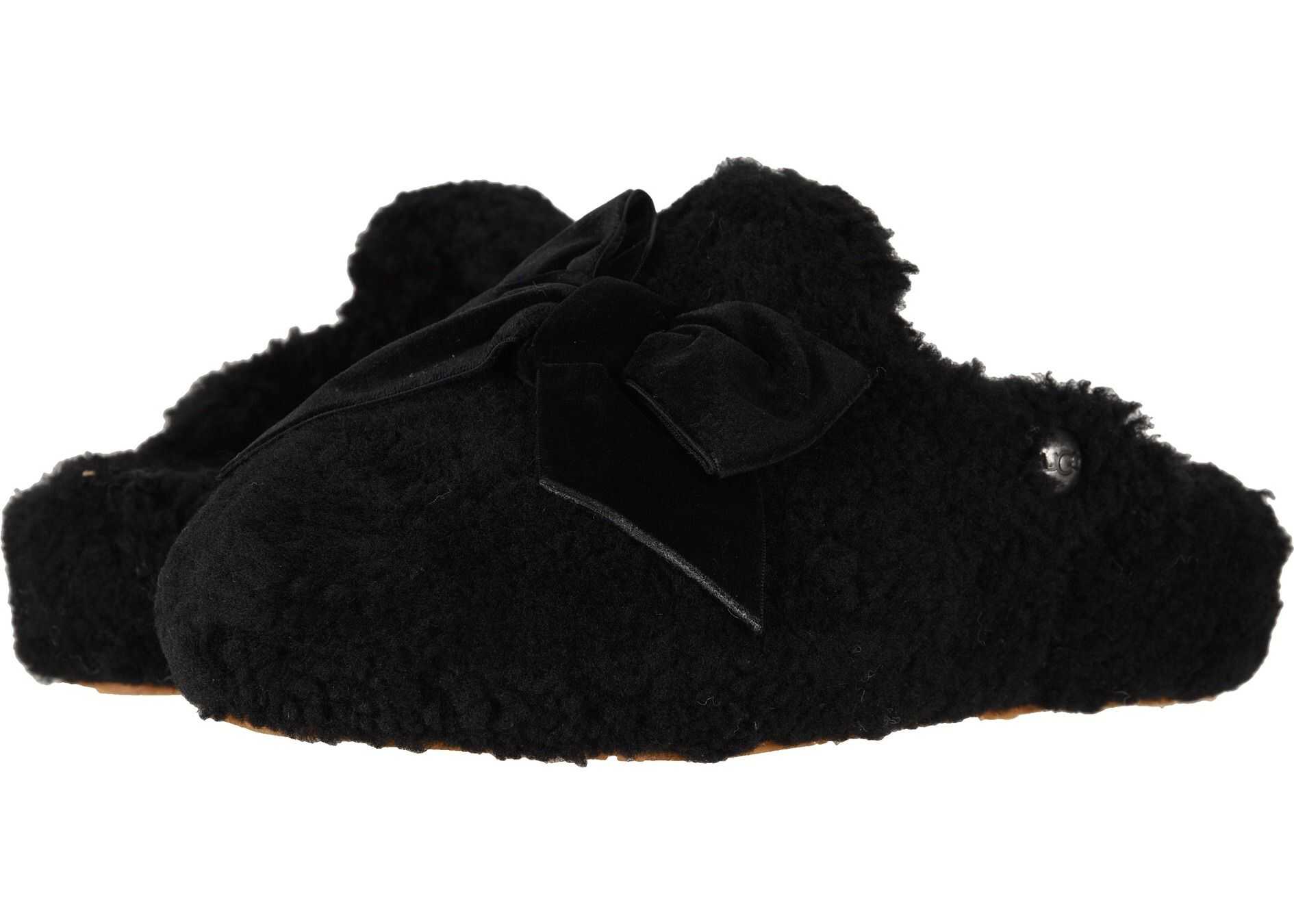 UGG Addison Velvet Bow Slipper Black