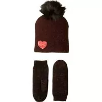 Manusi Heart to Heart Hat Gloves Two-Piece Set Femei