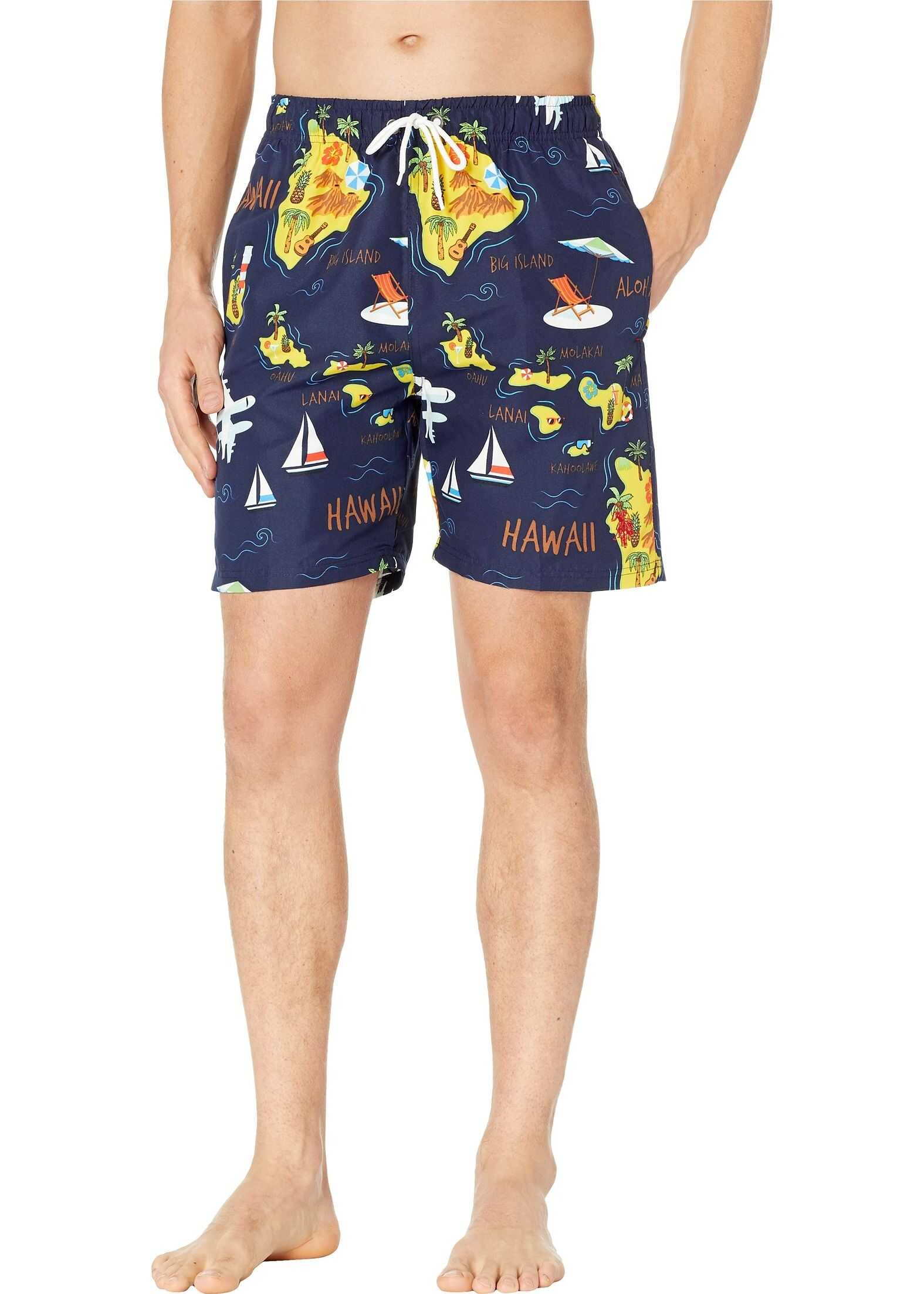 U.S. POLO ASSN. Hawaii Map Swim Shorts Classic Navy