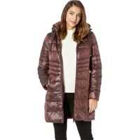 Geci de iarna Ruched Stand Collar 3/4 Soft Down Jacket Femei