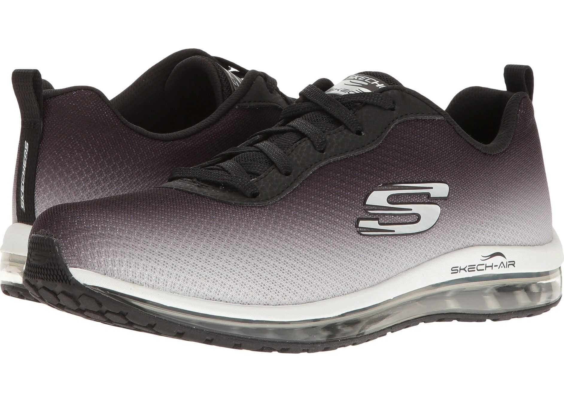 SKECHERS Ombre Mesh Lace-Up w/ Air Cool Black