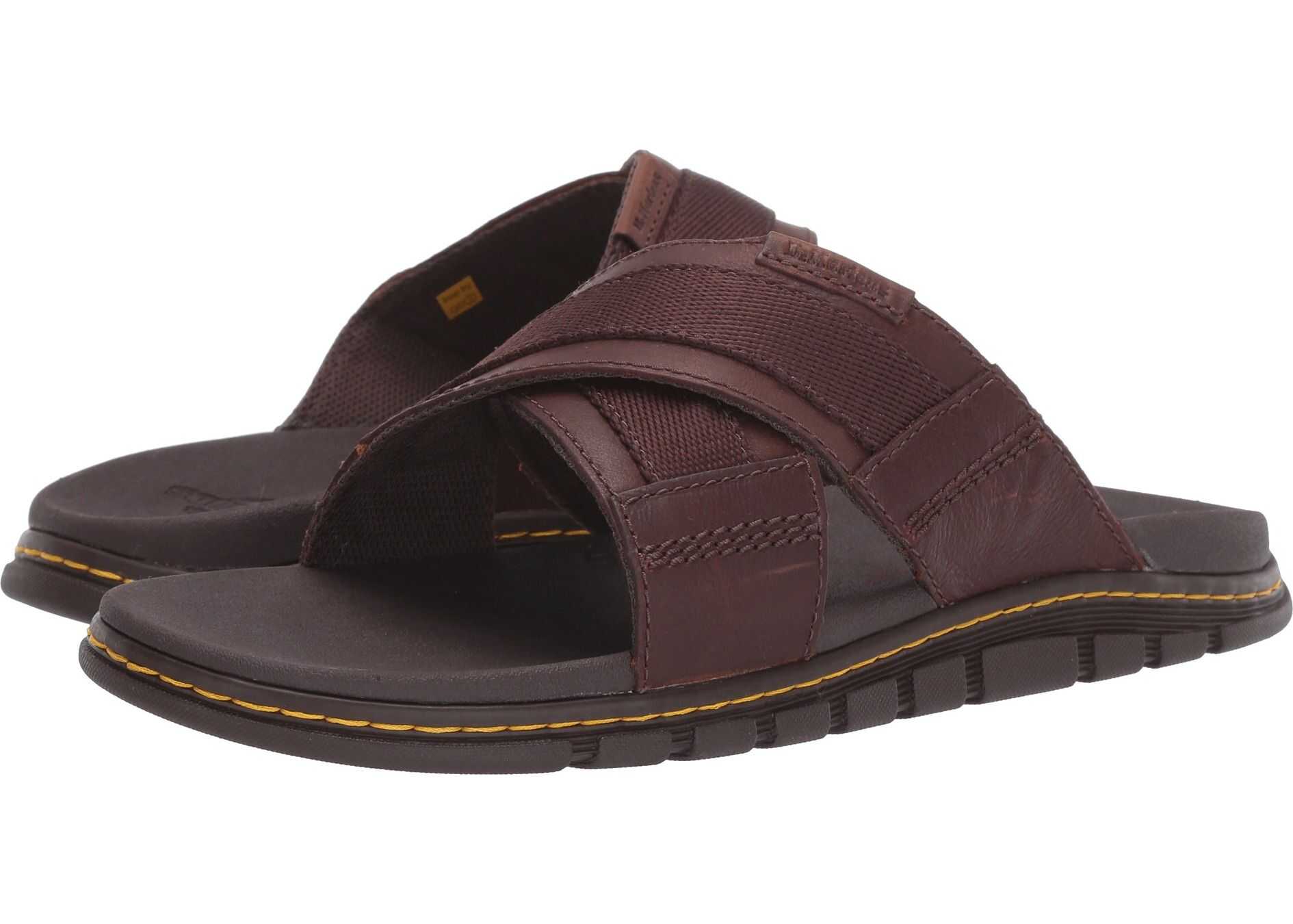 Dr. Martens Athens Slide Tan/Dark Brown Carpathian/Webbing