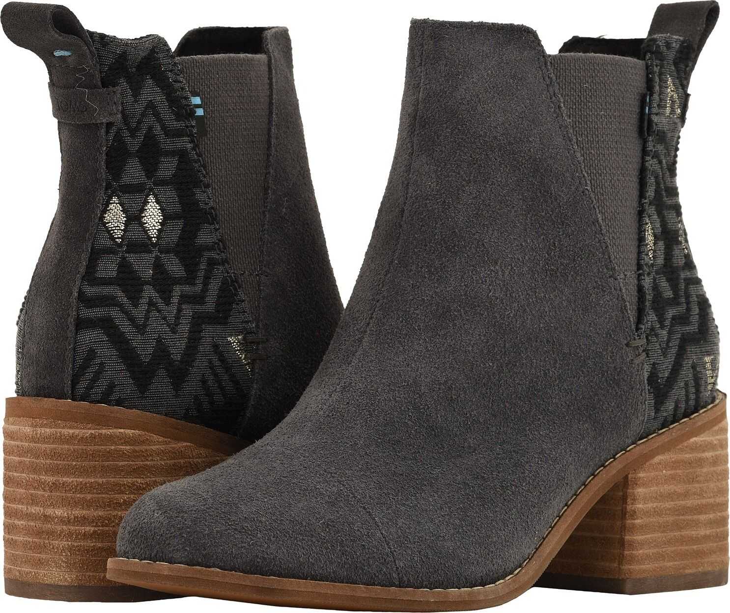 TOMS Esme Forged Iron Suede/Metallic Jacquard