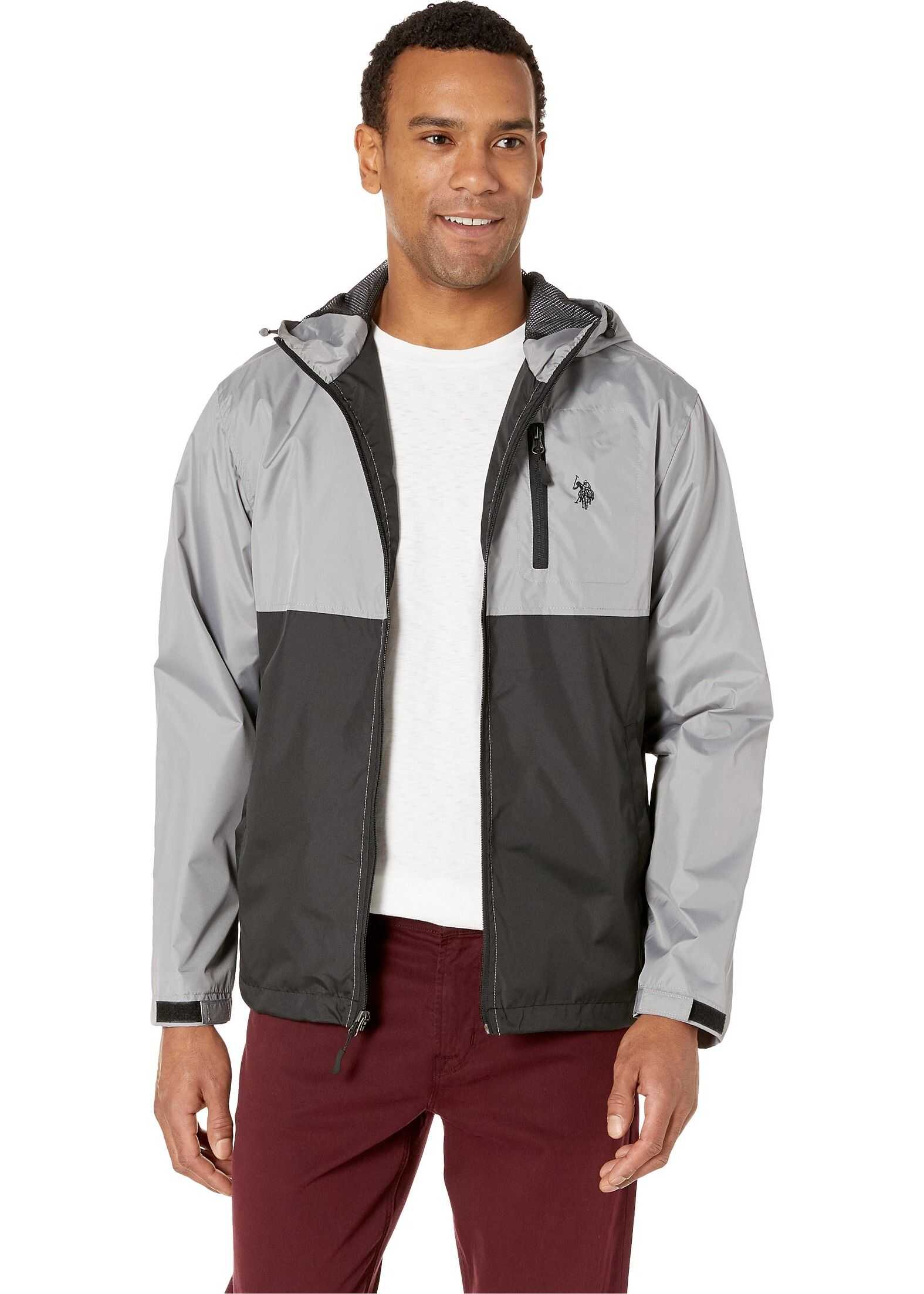 Color Block Windbreaker w/ Hood