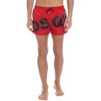Bermude Red Boxer Swimsuit With Logo Barbati