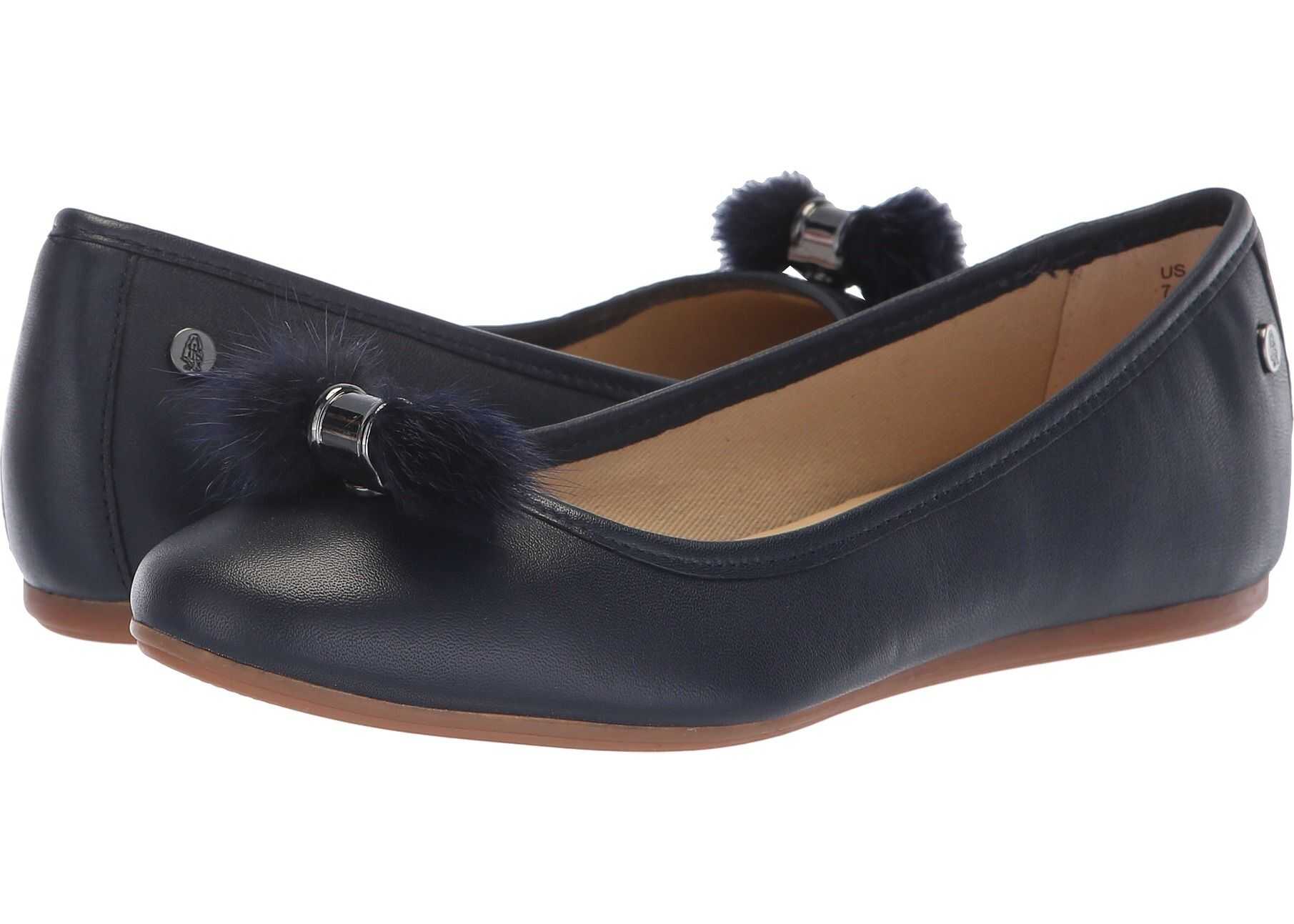 Balerin Hush Puppies Heather Puff Ballet Navy Leather