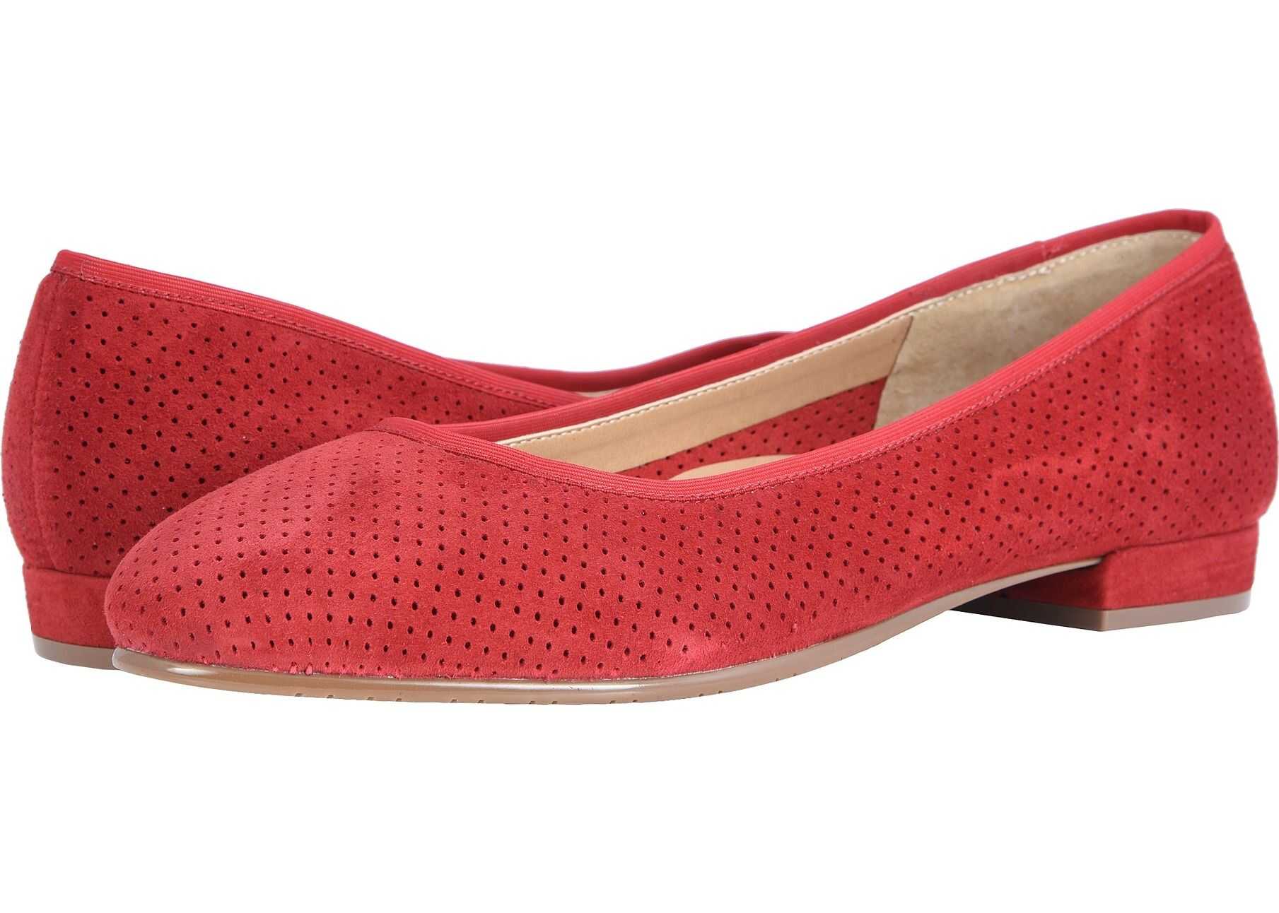 Balerin Vaneli Ulanda Red Perf Suede/Match Elastic
