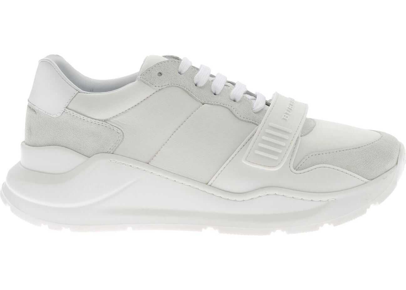 Burberry White Sneakers With Strap White