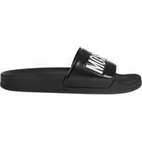Slapi Black Slides With Moschino Logo Femei