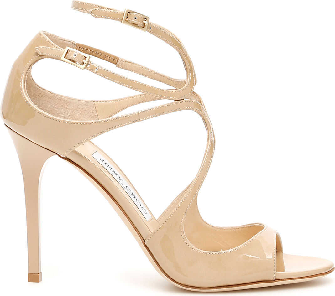 Jimmy Choo Patent Lang Sandals NUDE