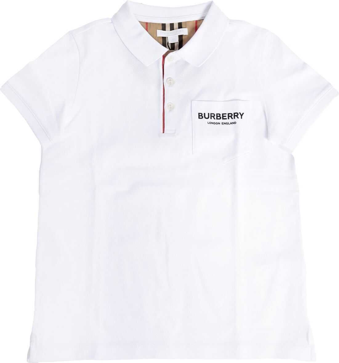 Burberry Wesley Polo In White Cotton White