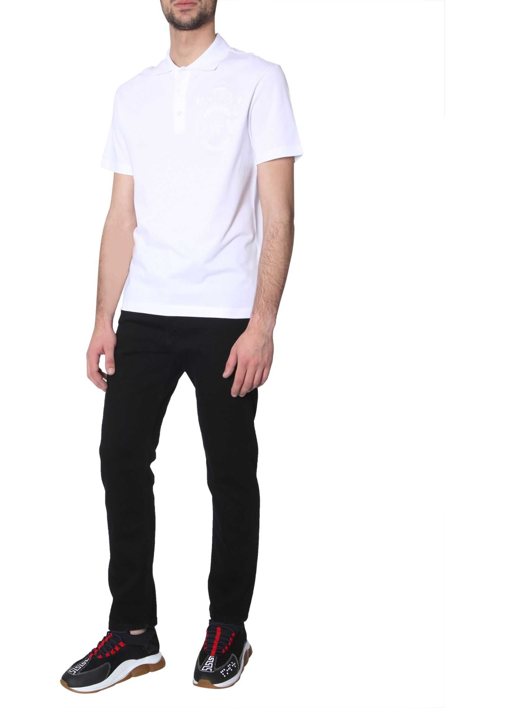 Versace Cotton Pique Polo T-Shirt WHITE