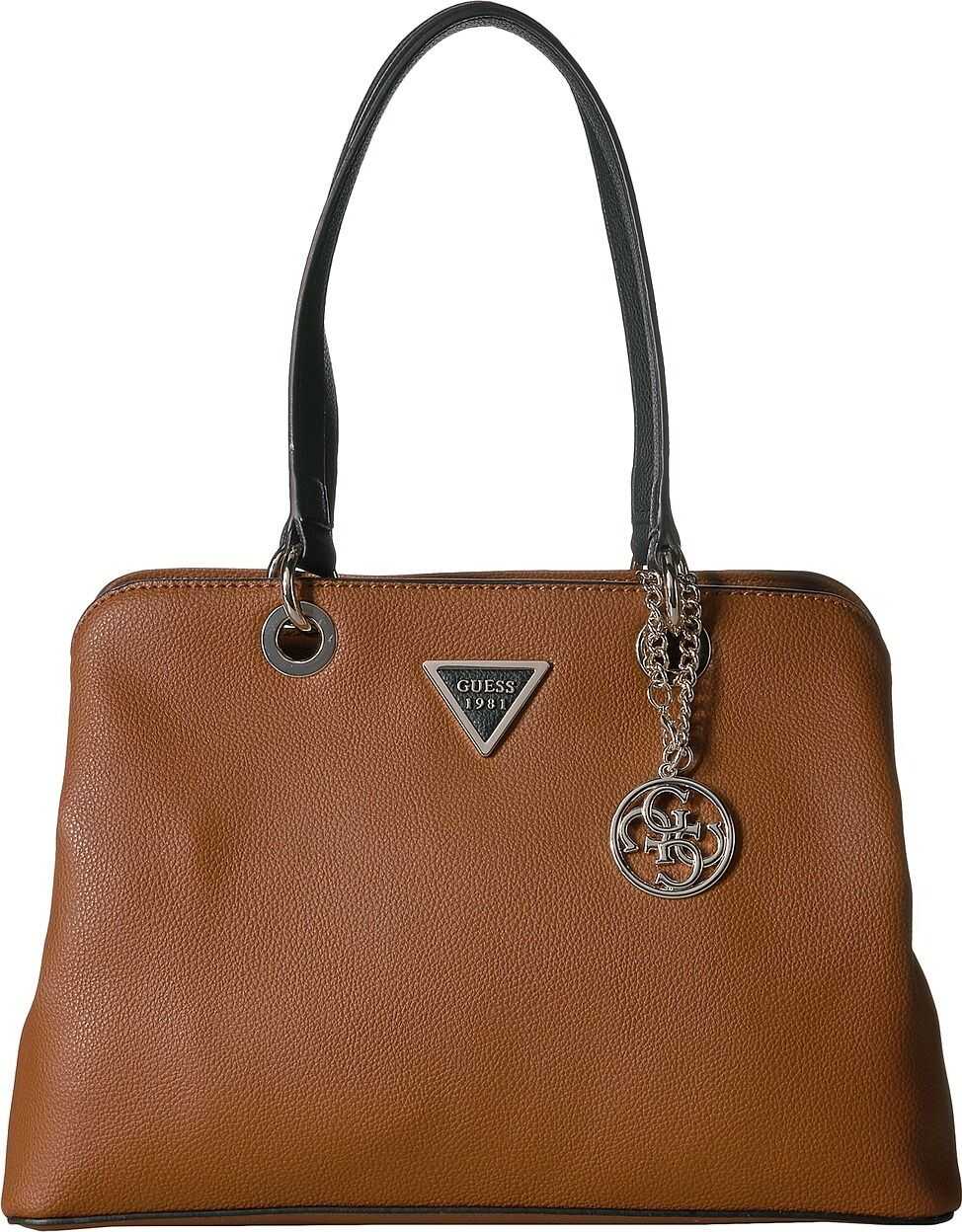 GUESS Lauri Satchel Cognac Multi