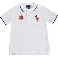 Tricouri Polo White Polo With Logo Embroidery Baieti