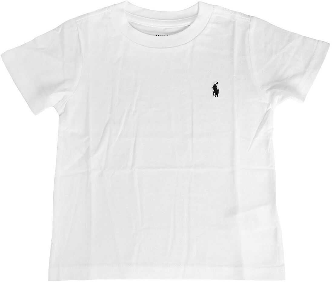 White T-Shirt With Blue Logo