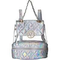 Rucsacuri Clear Vinyl and Diamond Quilted Backpack Femei