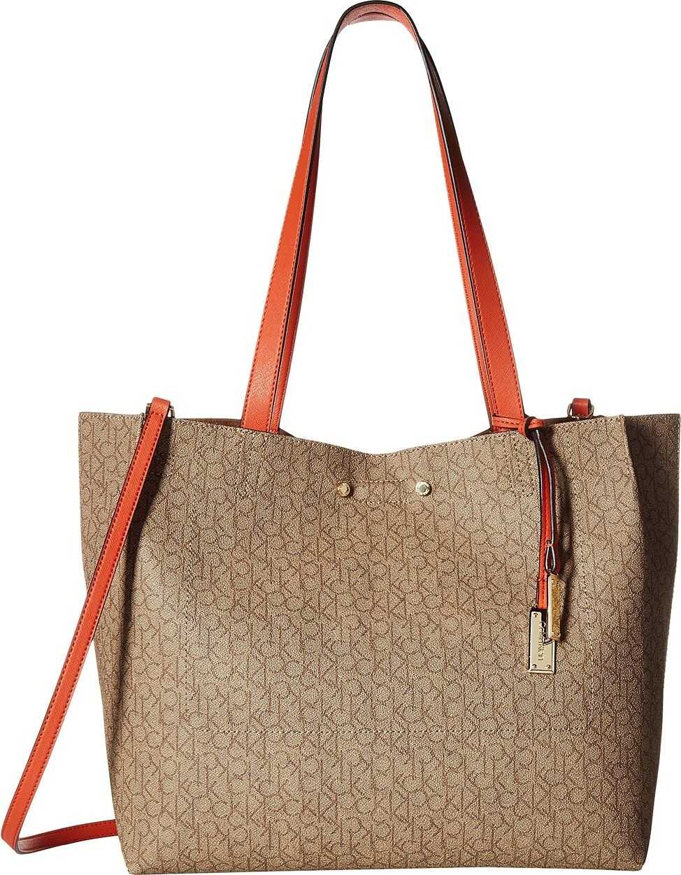 Calvin Klein Monogram Tote Khaki/Brown/Sunset
