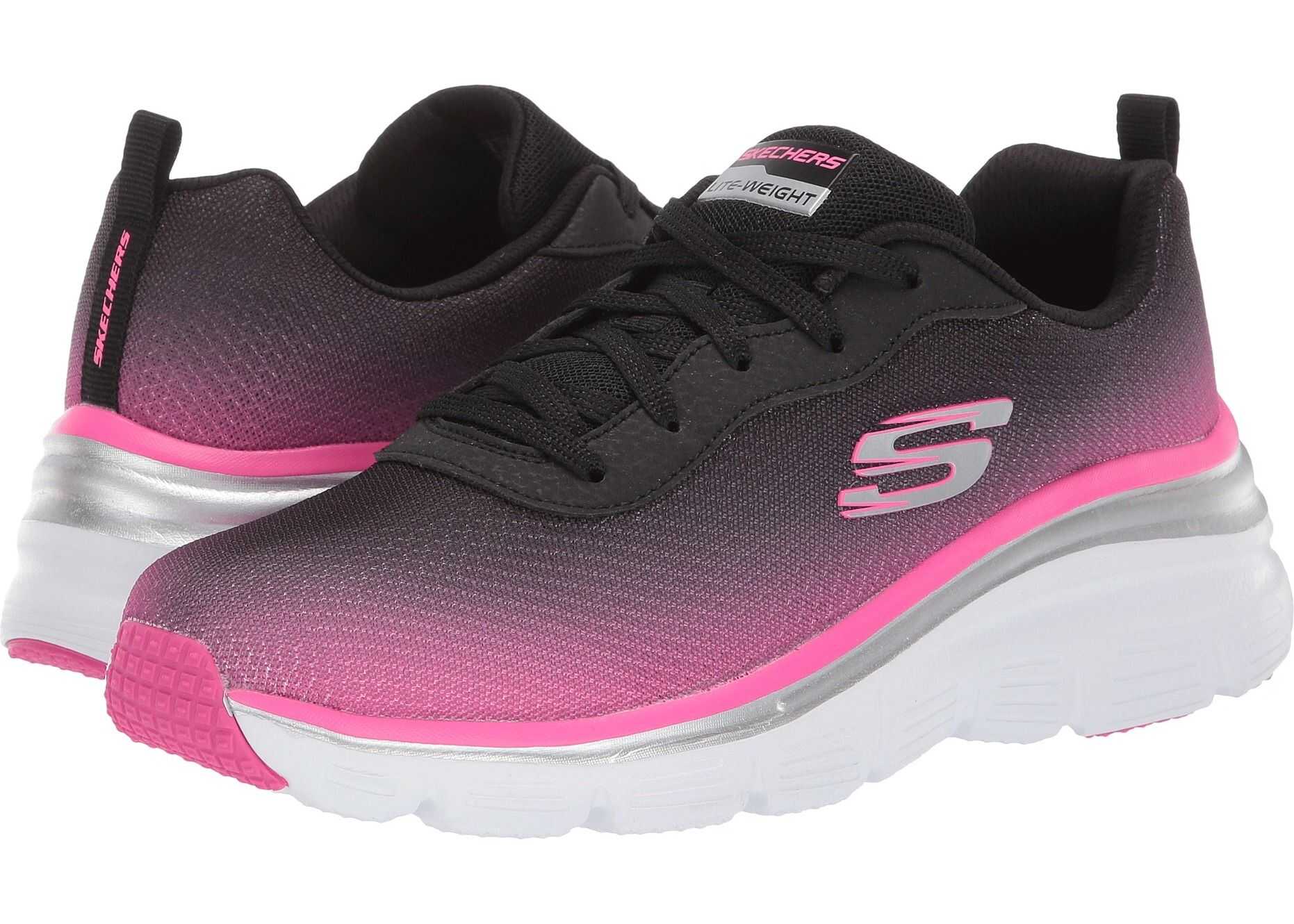 SKECHERS Fashion Fit - Build Up Black/Hot Pink