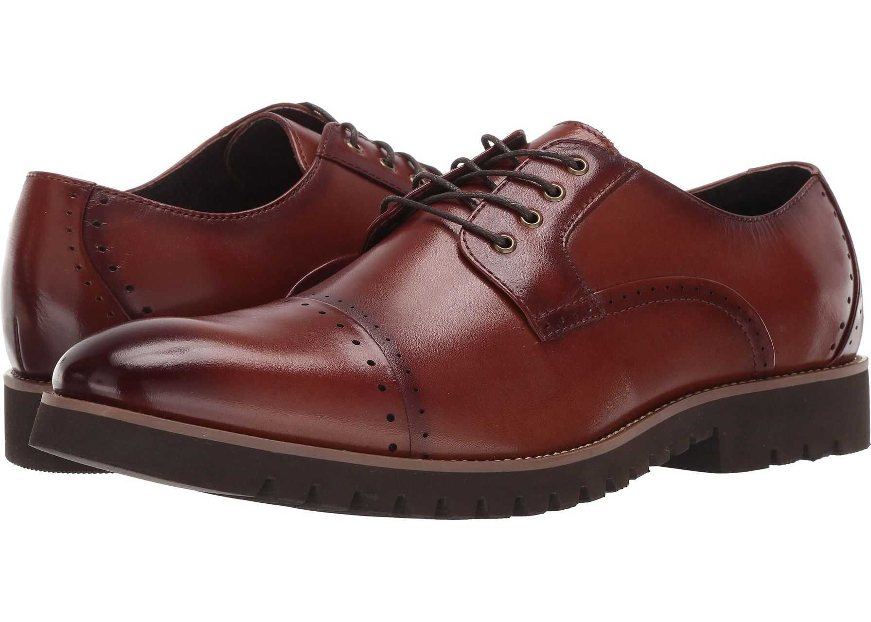 Stacy Adams Barcliff Cap Toe Lace Up Oxford Cognac