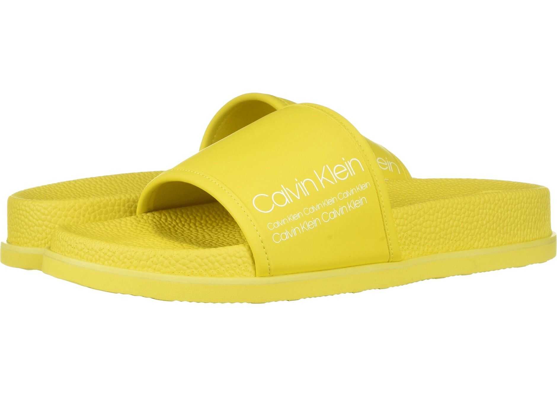 Calvin Klein Mackee Lemon Rubberized Leather/Industrial Print