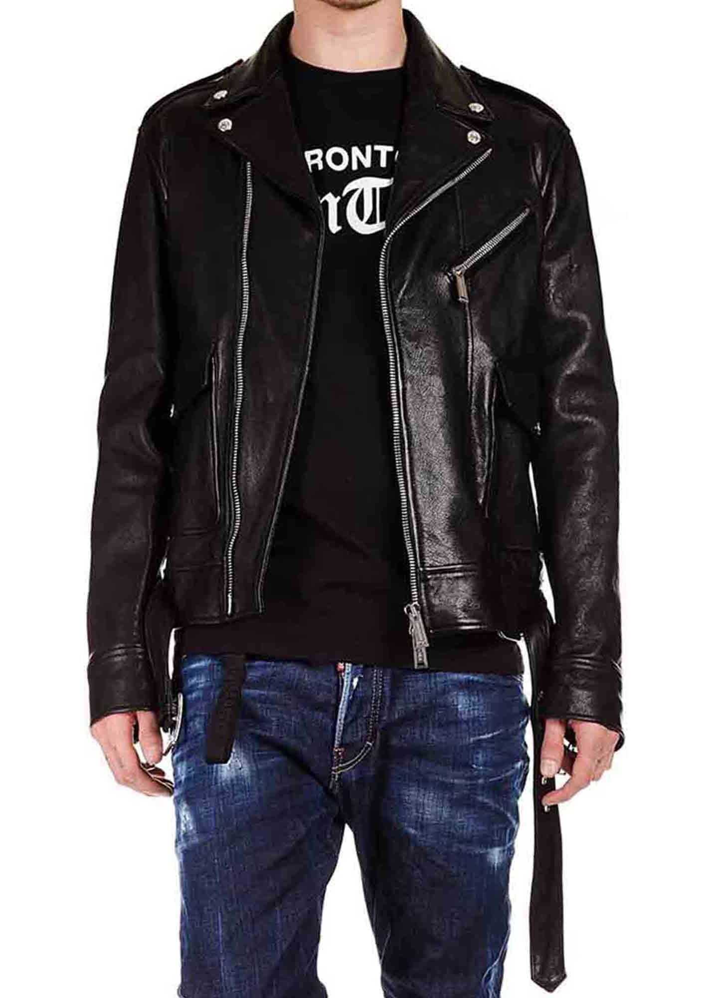 DSQUARED2 Black Leather Jacket Black