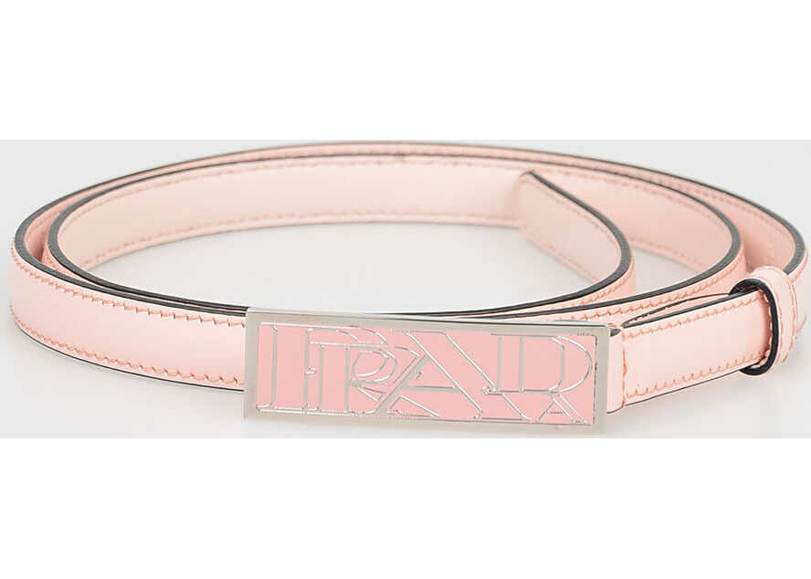 Prada 15 mm Leather Skinny Belt PINK
