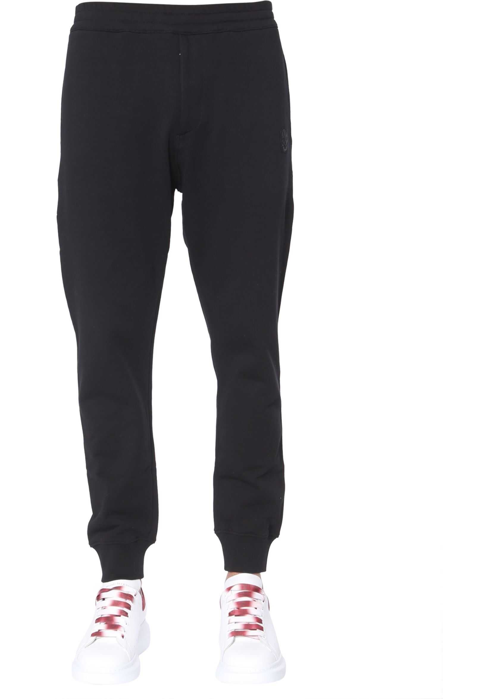 Alexander McQueen Jogging Pants With Skull Patches BLACK