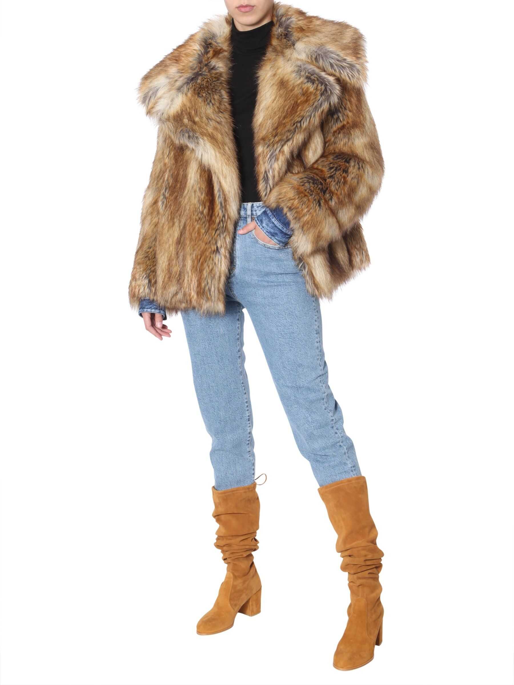 DSQUARED2 Eco-Fur Jacket BROWN