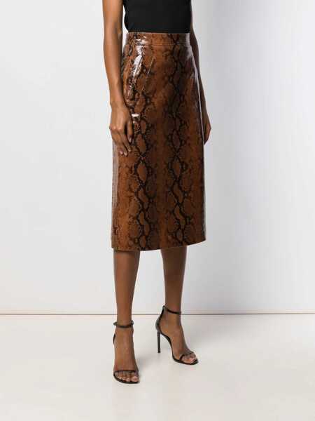 Fuste casual DSQUARED2 Python Print Skirt BROWN Femei (BM 6801452) 3