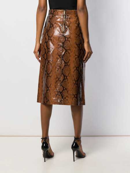 Fuste casual DSQUARED2 Python Print Skirt BROWN Femei (BM 6801452) 4