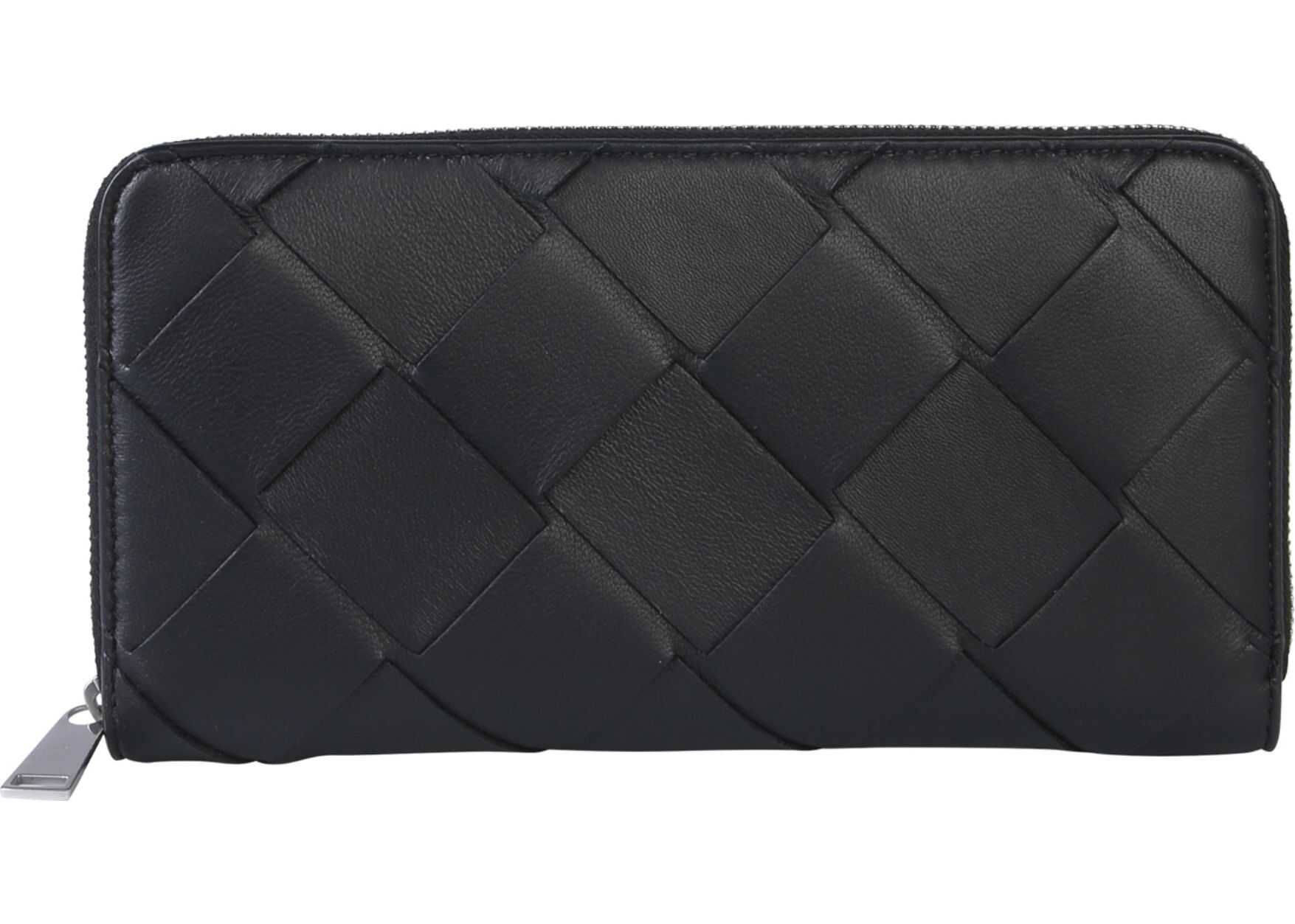 Bottega Veneta Zip-Up Wallet BLACK
