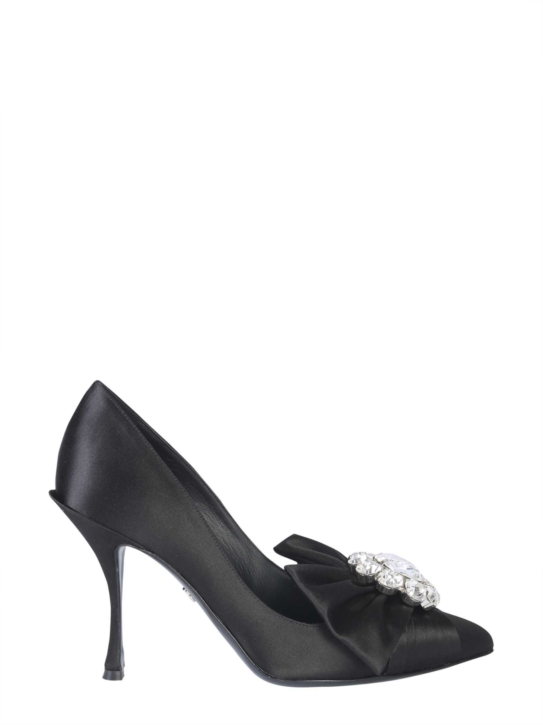 Dolce & Gabbana Décolleté With Bow And Crystals BLACK