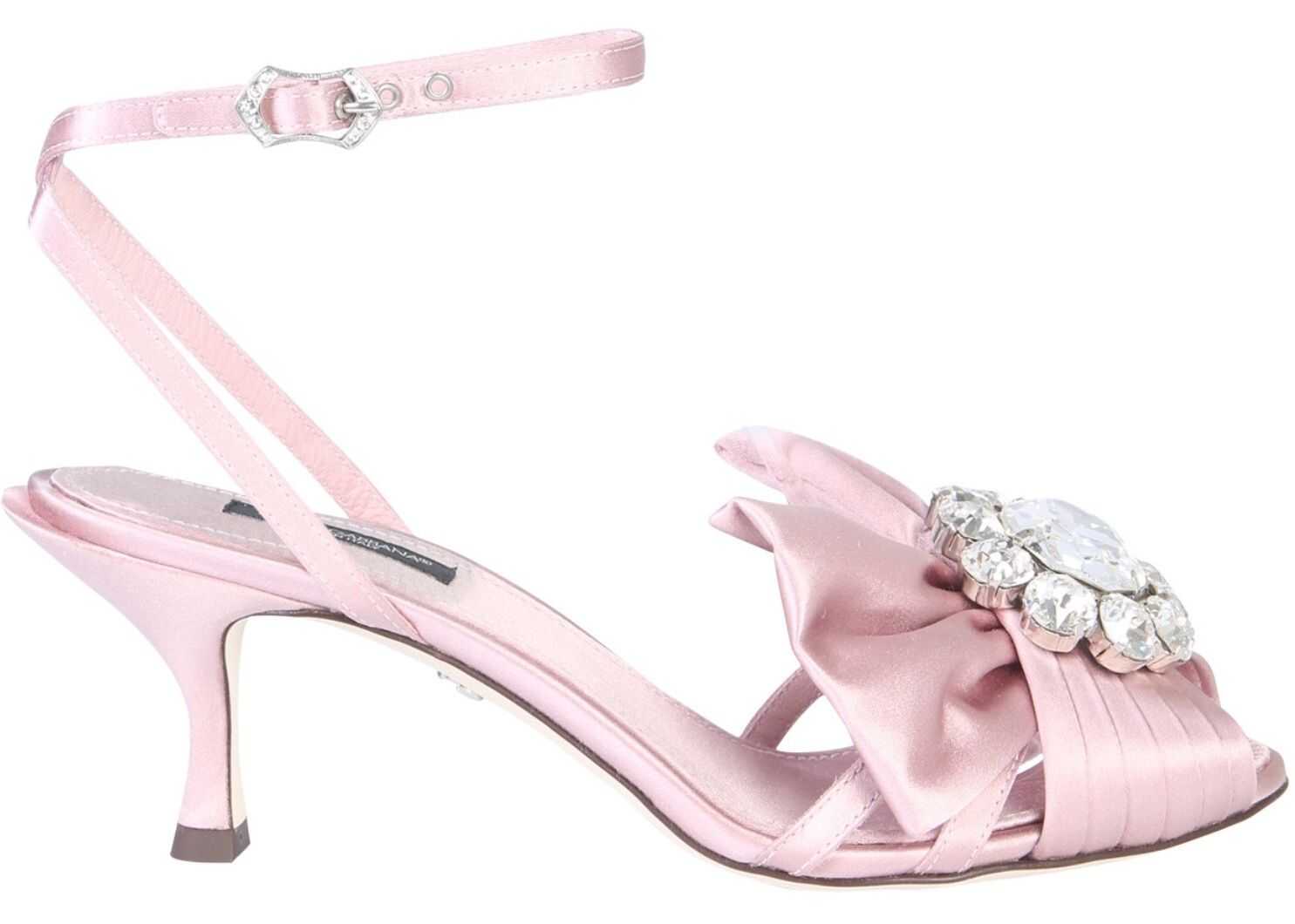 Dolce & Gabbana Sandal With Bow And Crystals PINK