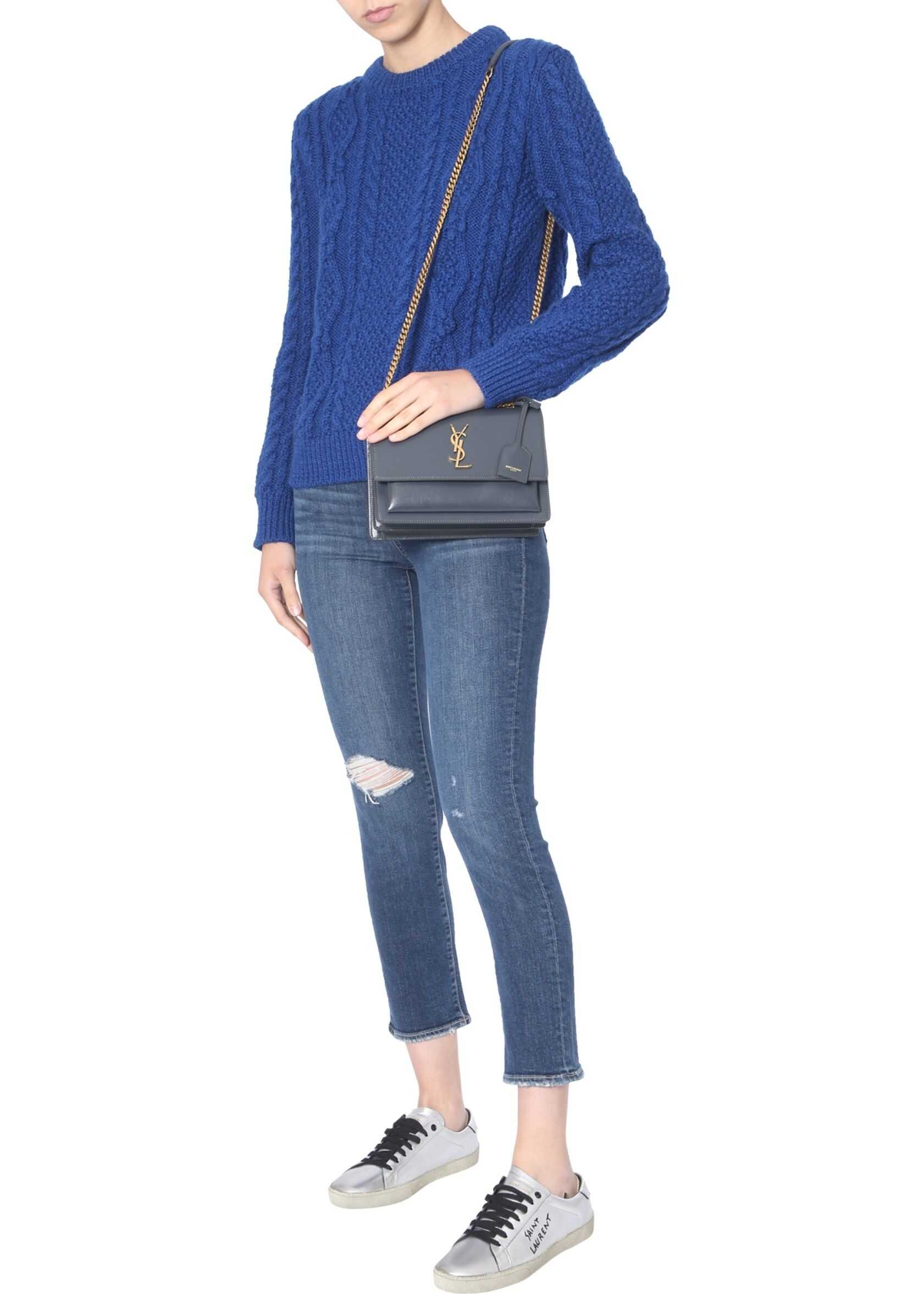 Saint Laurent Braided Sweater BLUE