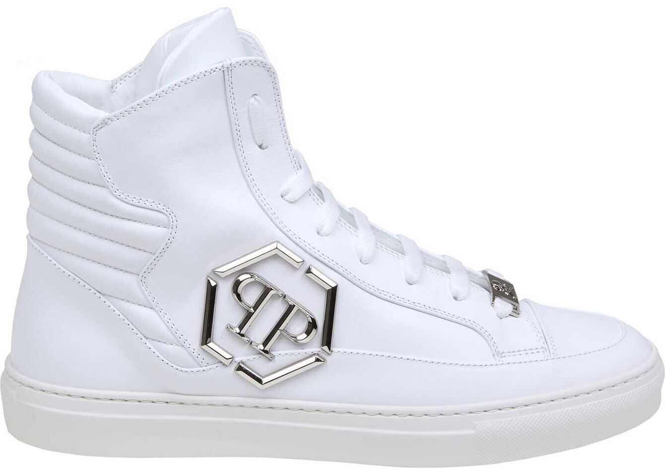 Philipp Plein Hi-Top Sneakers In White White