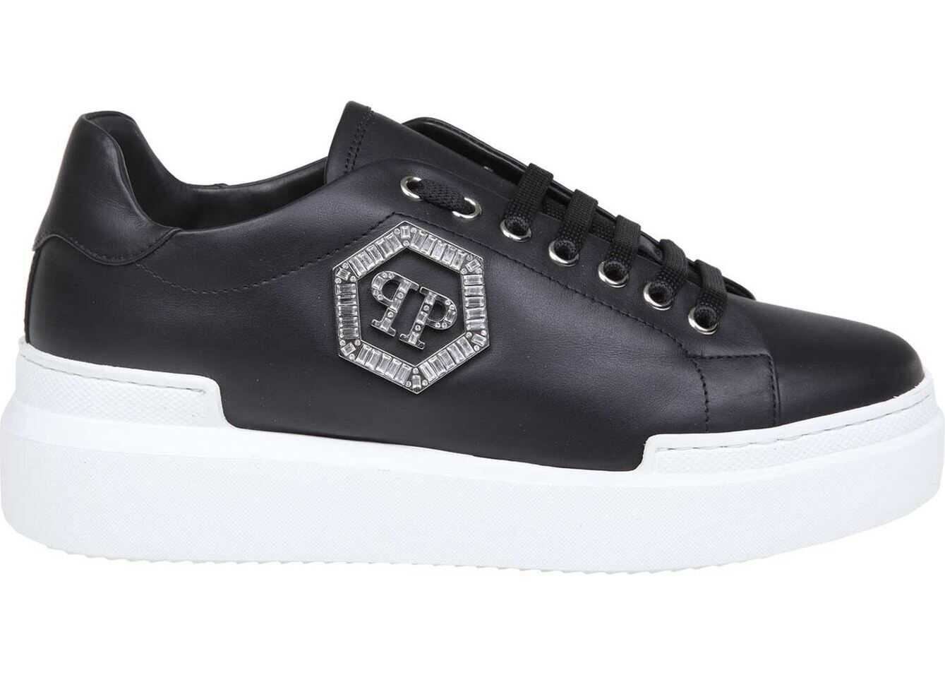 Philipp Plein Lo-Top Crystal Sneakers In Black Black