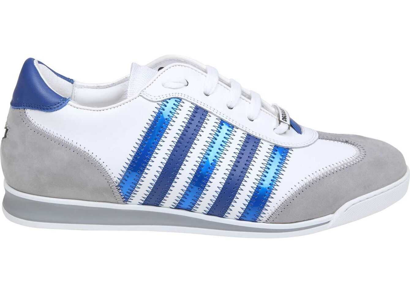DSQUARED2 New Runner Sneakers In White And Blue White