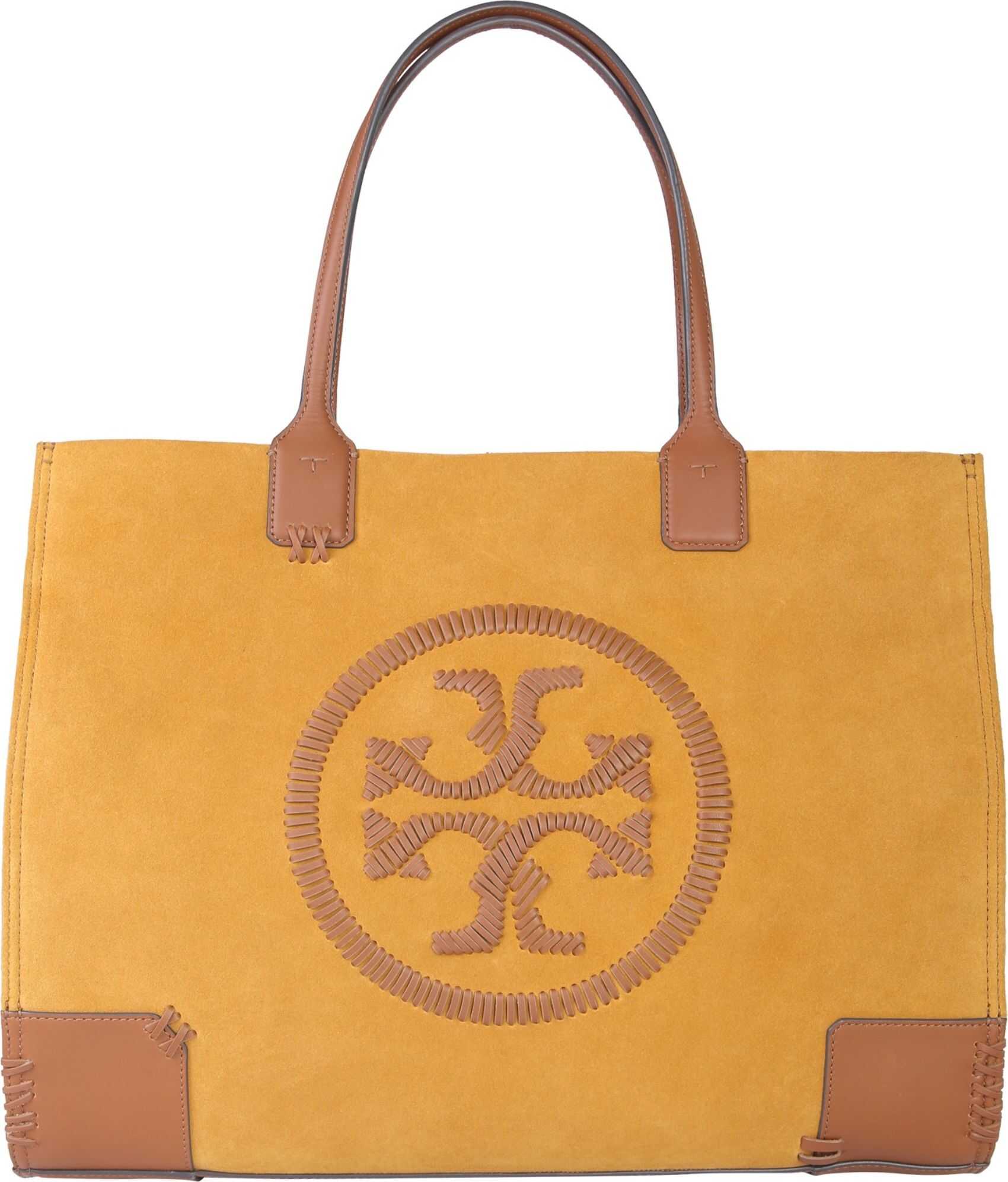 Tory Burch Ella Bagella Leather Bag With Embroidered Logo BEIGE