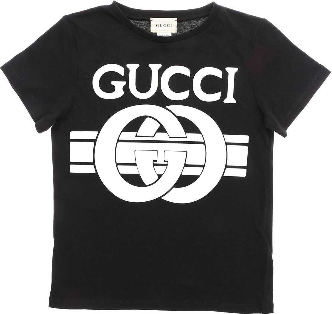 Gucci Black T-Shirt With Logo Print Black
